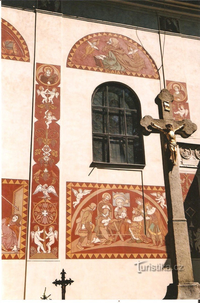 Detail der Sgraffito-Dekoration
