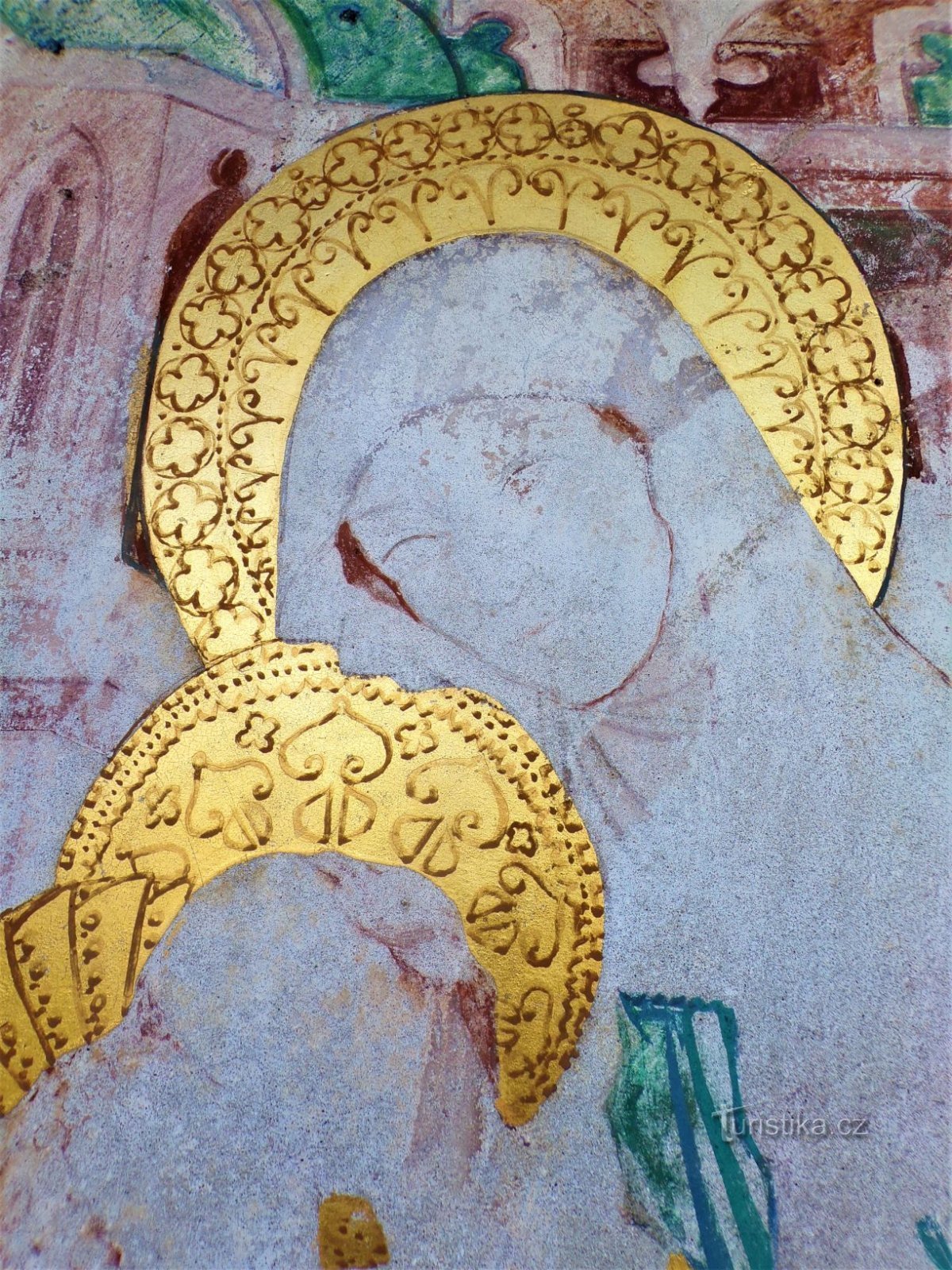 Szczegół św. Anny na obrazie w kaplicy św. Anny (Dobřenice, 8.5.2021 maja XNUMX)