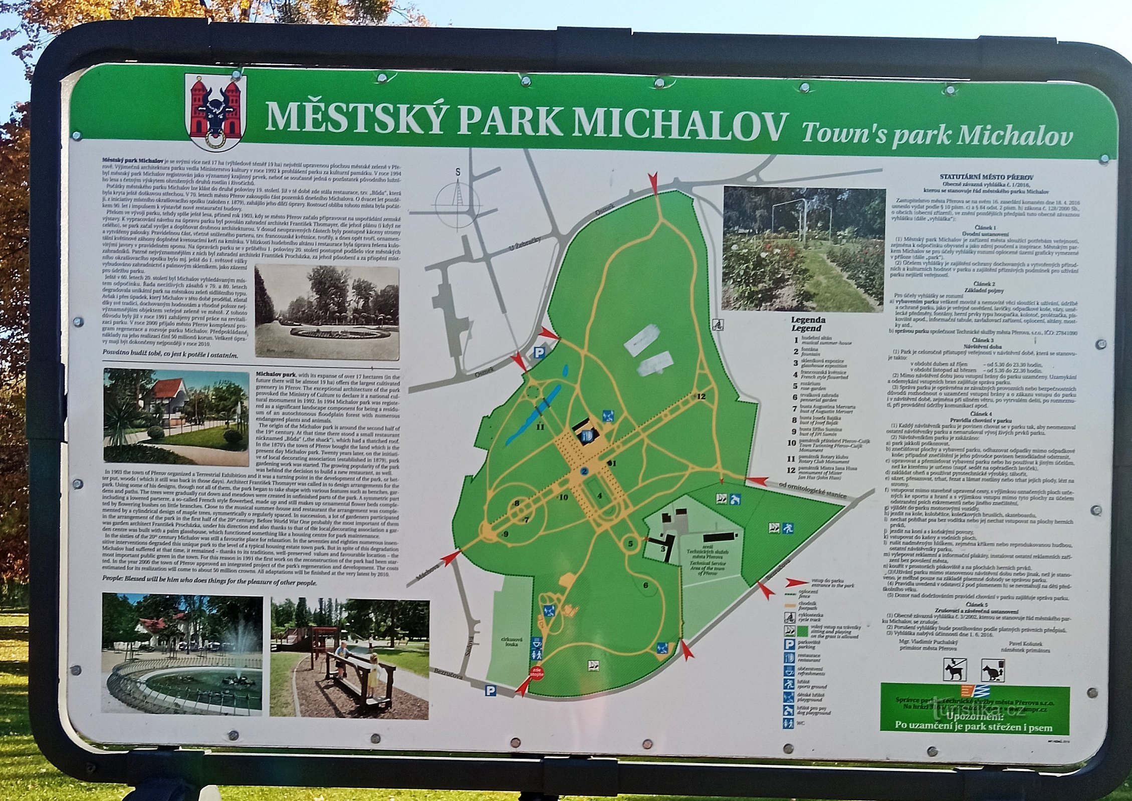 La parcul orașului Michalov din Přerov