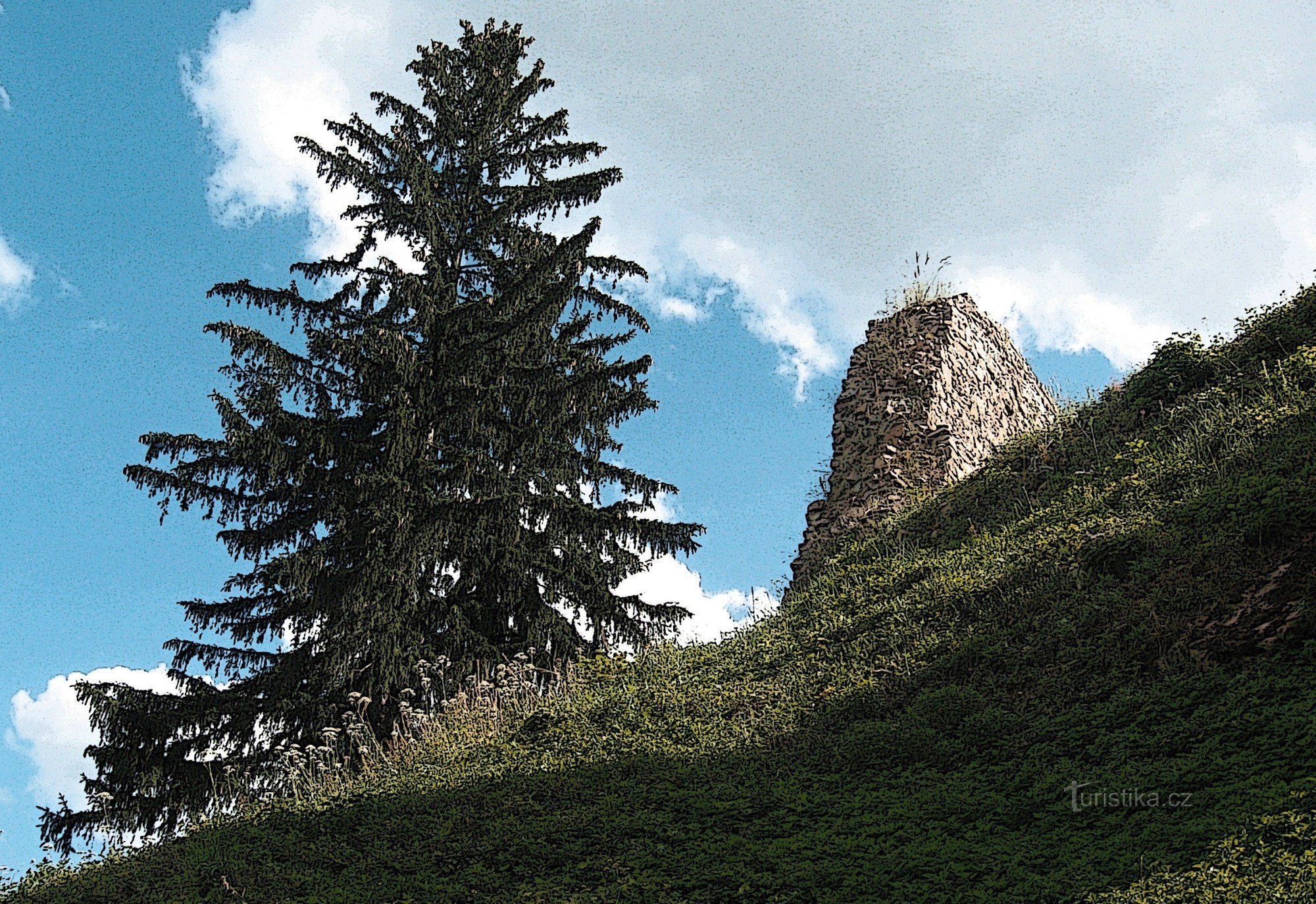 前往 Orlické 山麓 - 前往 Litice 和 Potštejn 城堡
