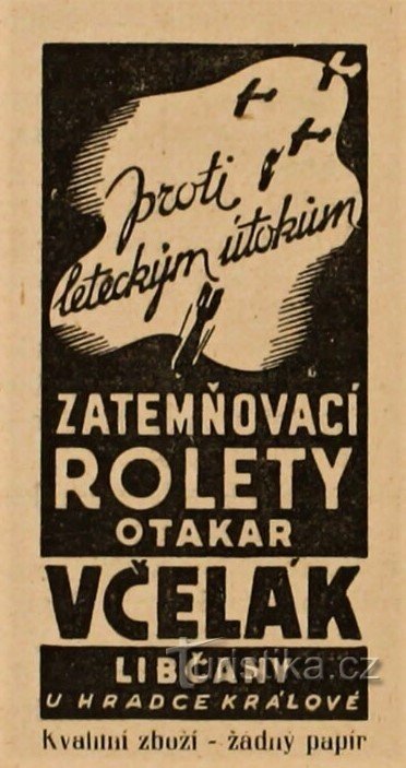 Publicité d'époque de l'usine de Včelák de 1931