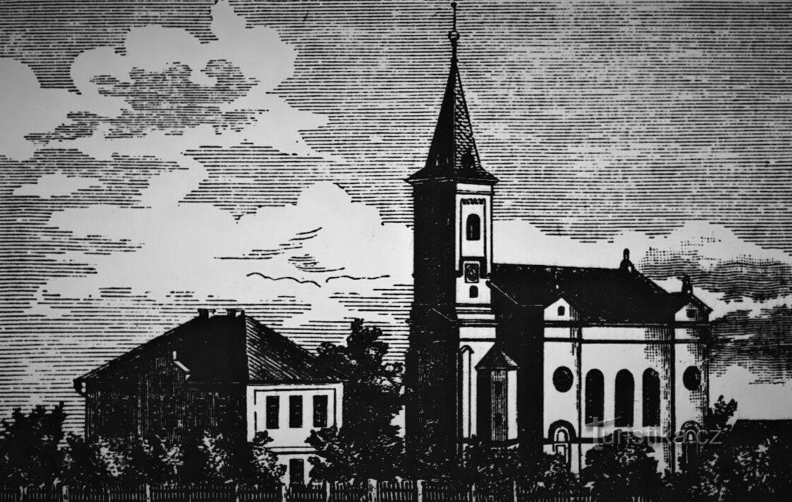 Gravure contemporaine de la paroisse et de l'église de Semonian