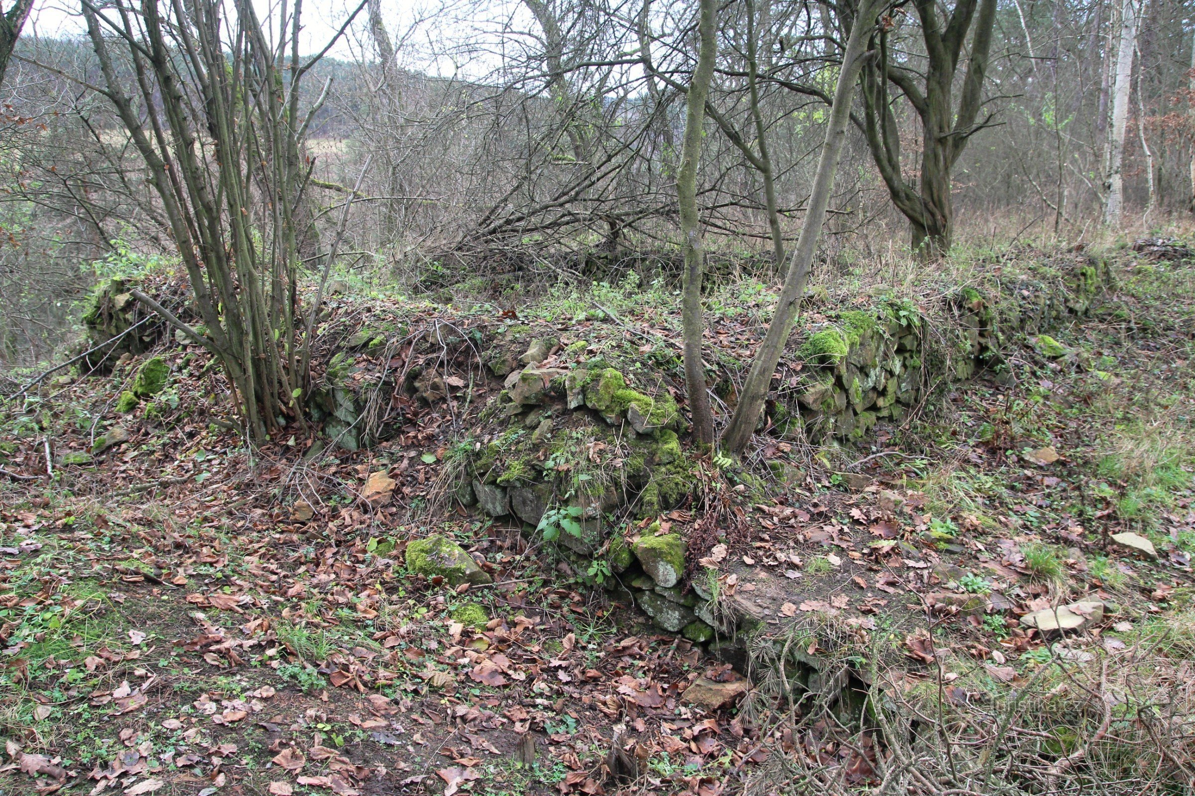 The foundations of the medieval castle are still visible today