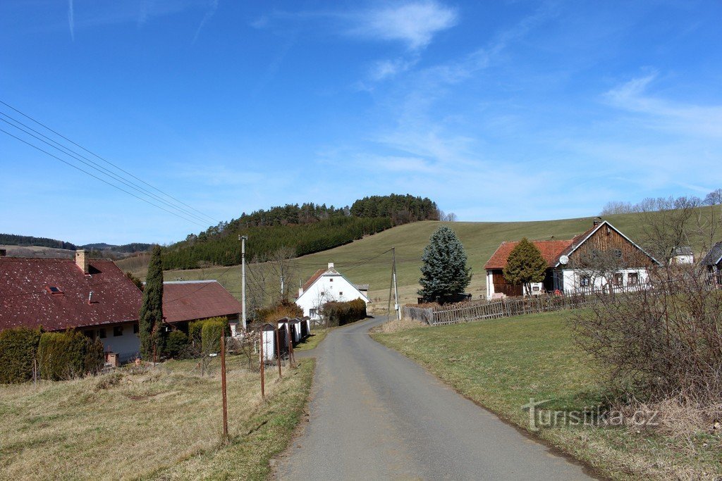 Dohalichky, udsigt over bebyggelsen fra kapellet