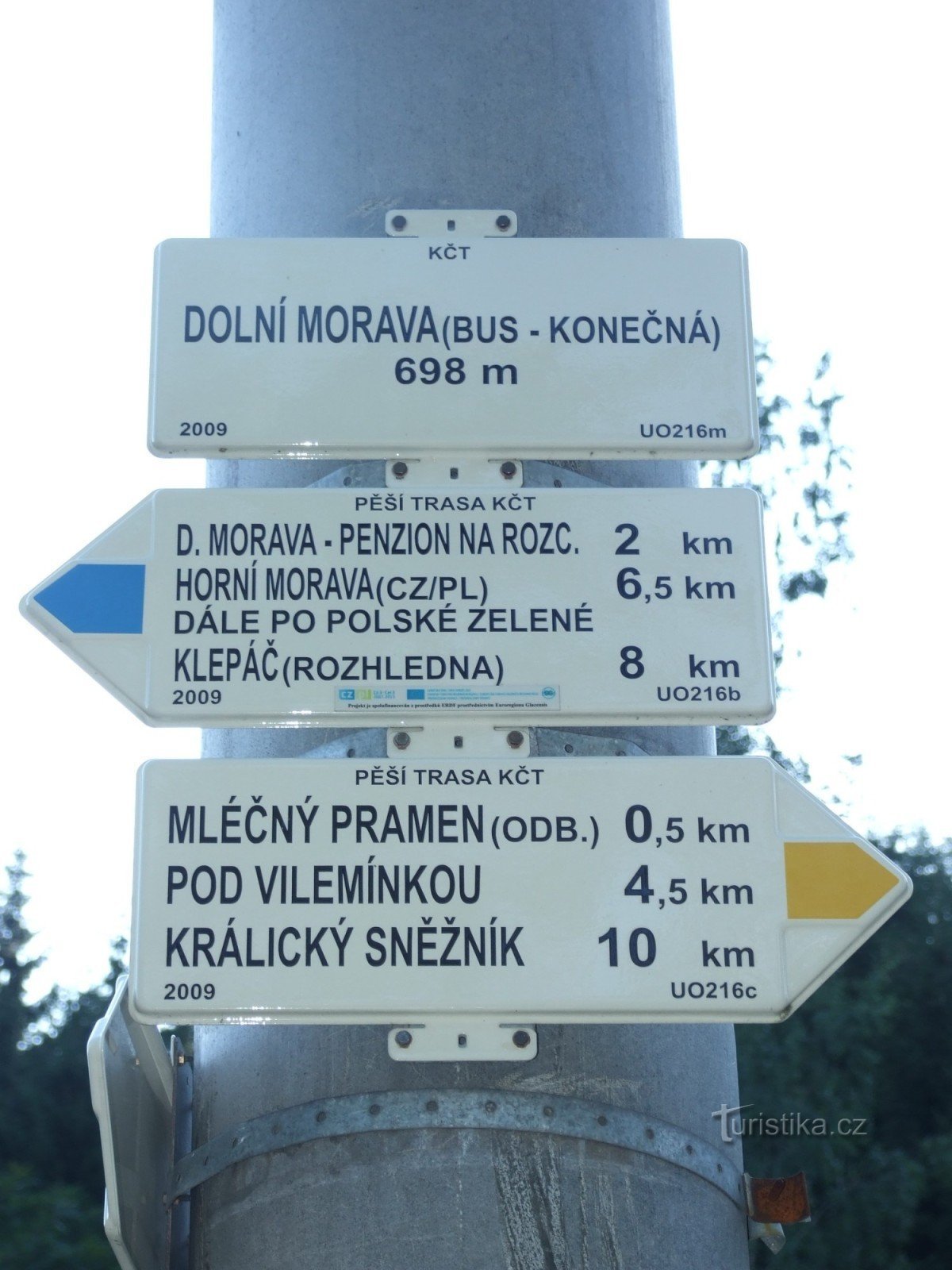 Dolní Morava (bus - konečná), rozcestník