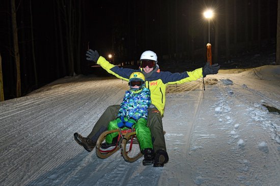 Lower Moravia evening sledding