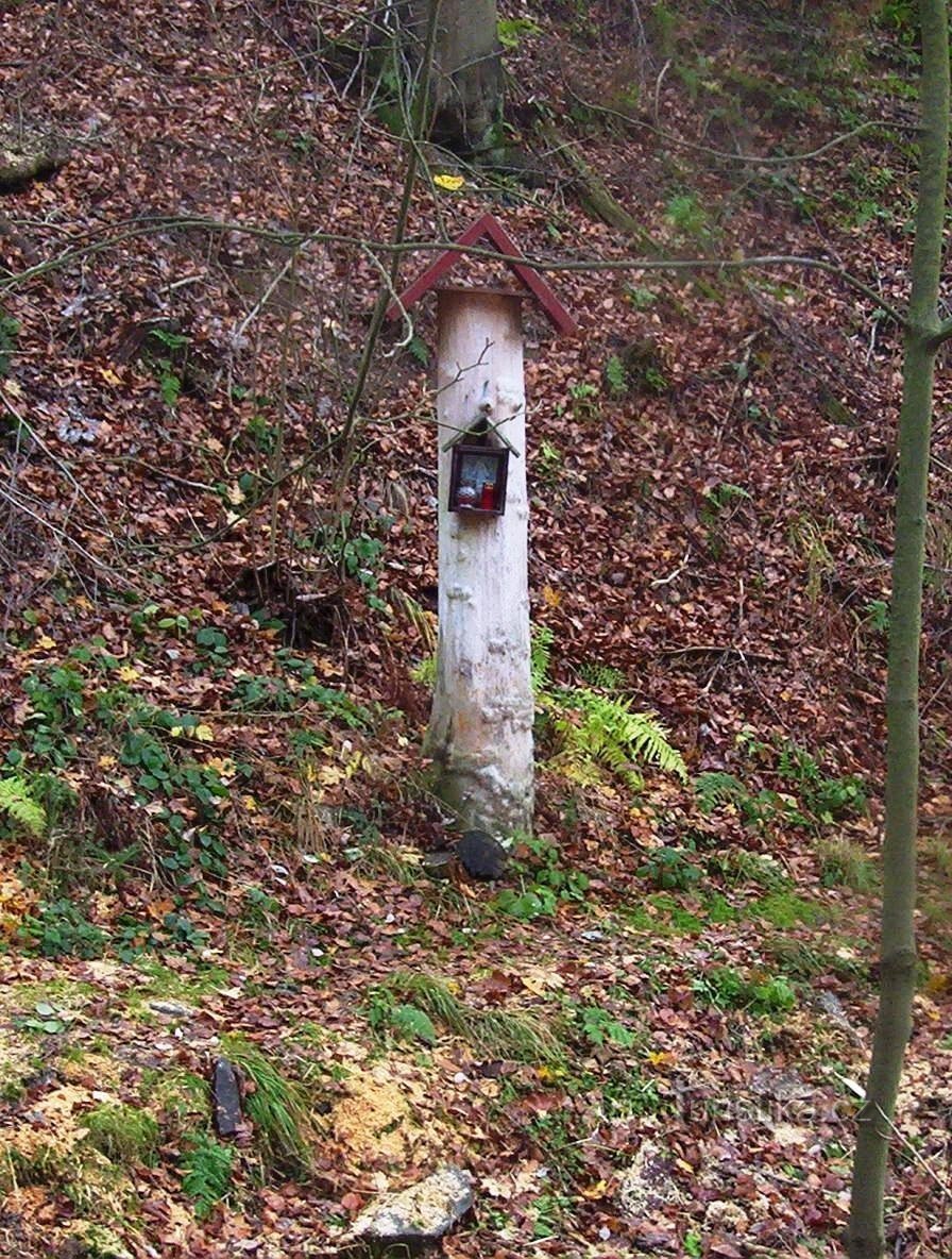 Domašov nad Bystřicí-columna con P.Maria en el Miracle Well-Foto: Ulrych Mir.