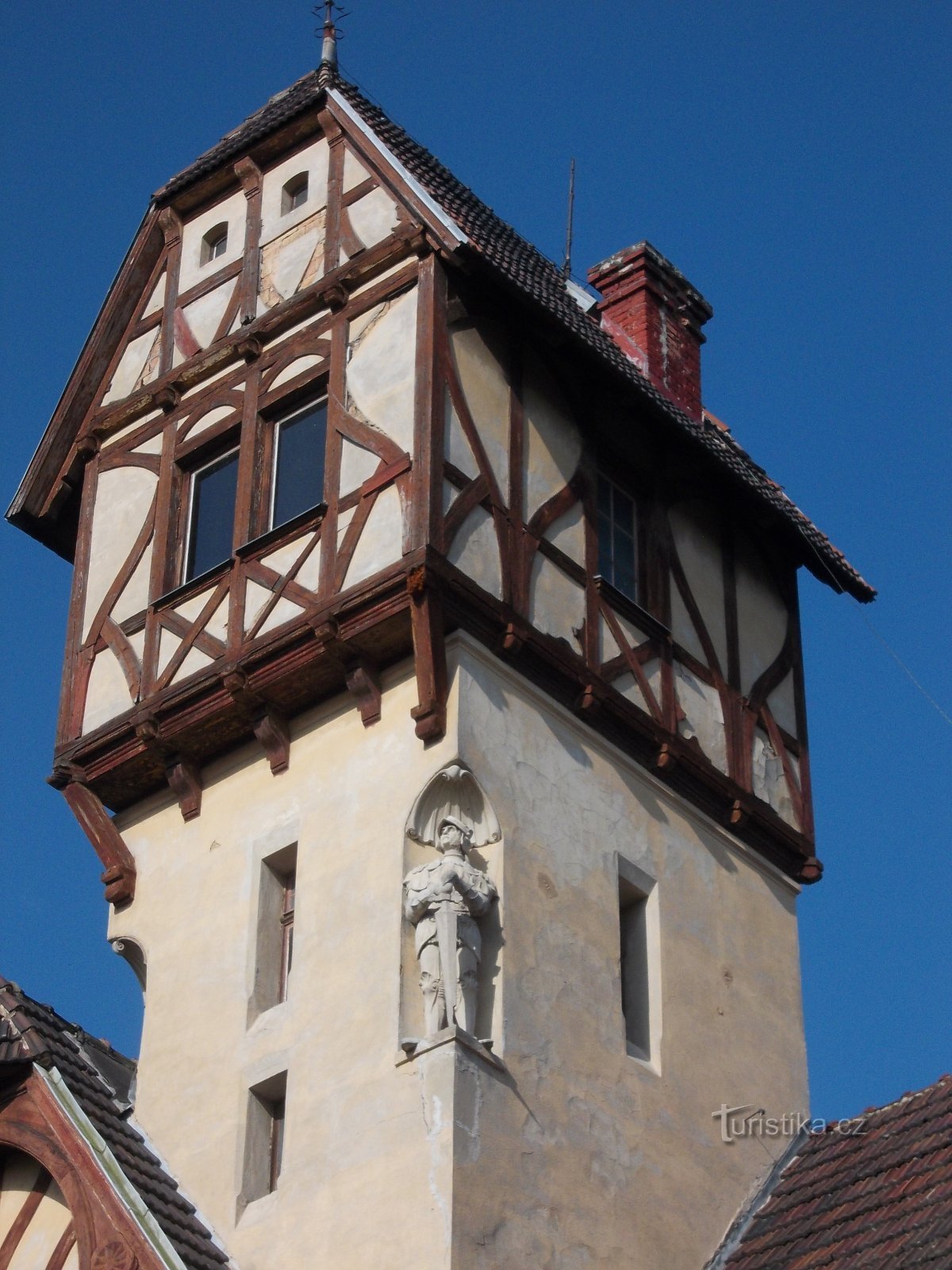 ,,Haus,, auf einem Turm und einem Ritter