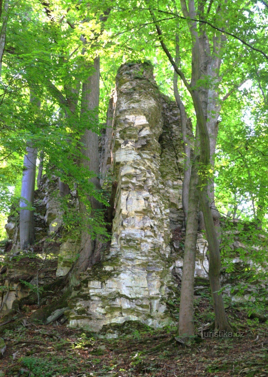 Dominant rock at the end of the promontory