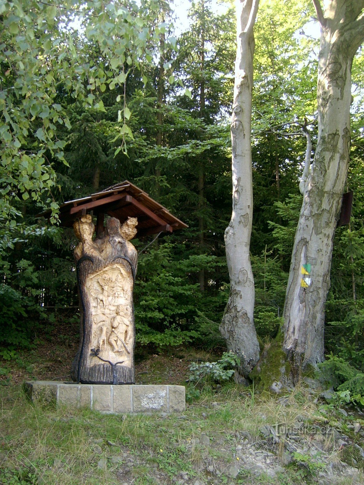 Dřevěná socha sv. Huberta
