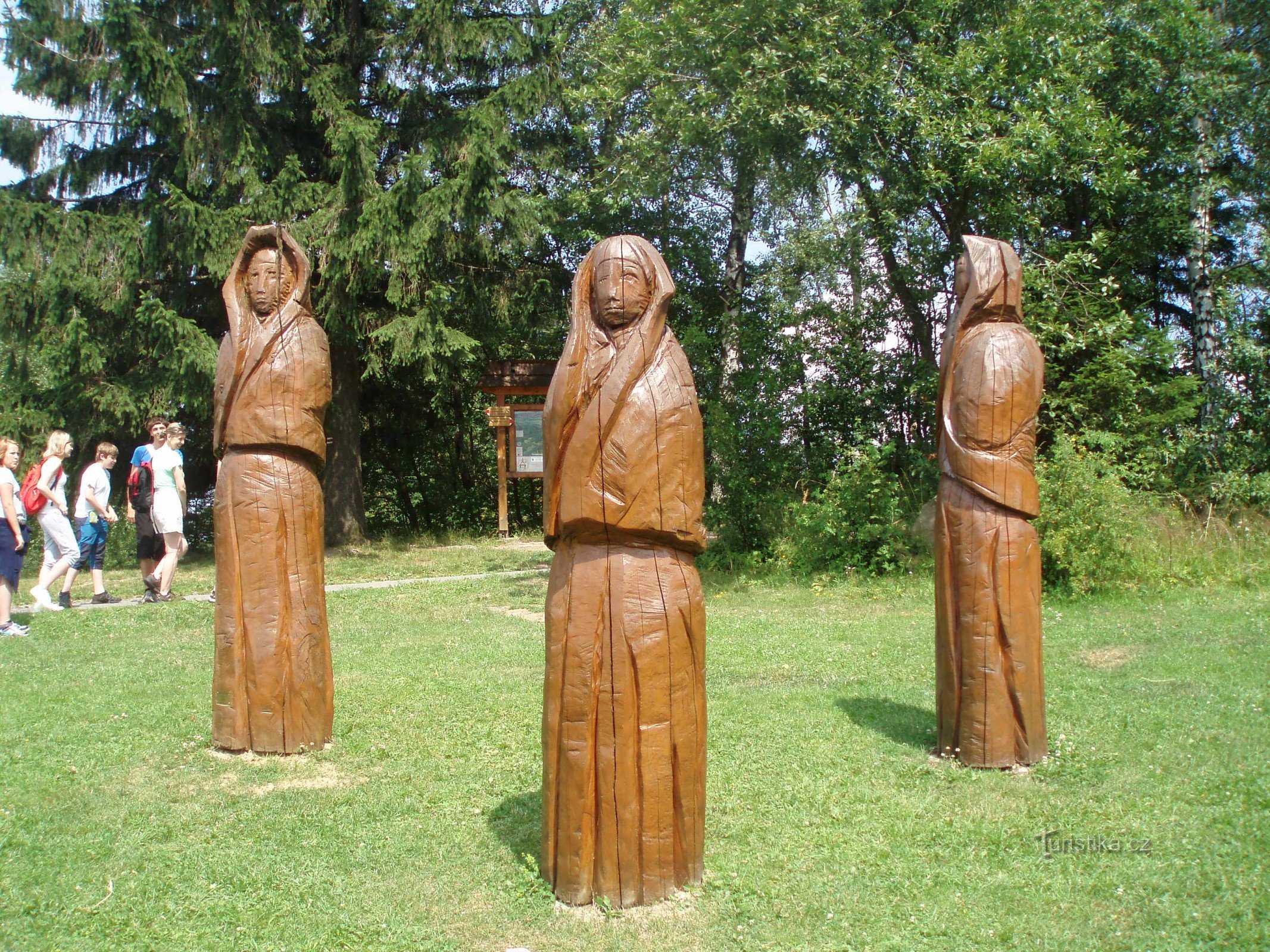 Wooden sculptures on Solány