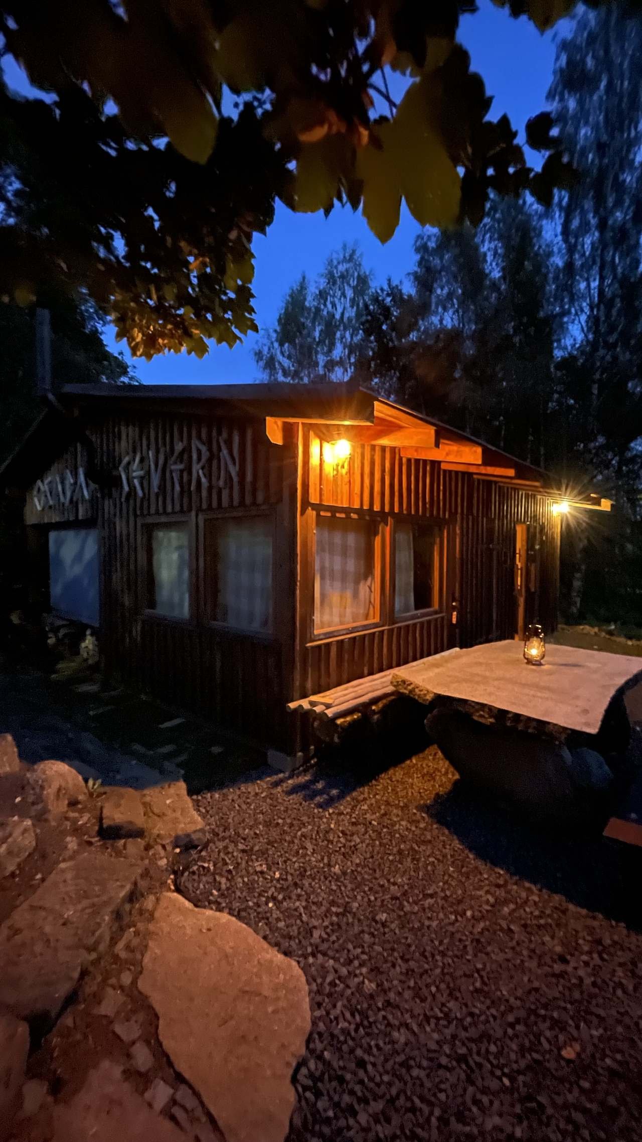Dřevostavba - venkovní sezení