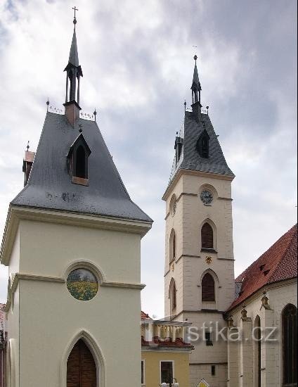 Two towers: Square in Vodňany