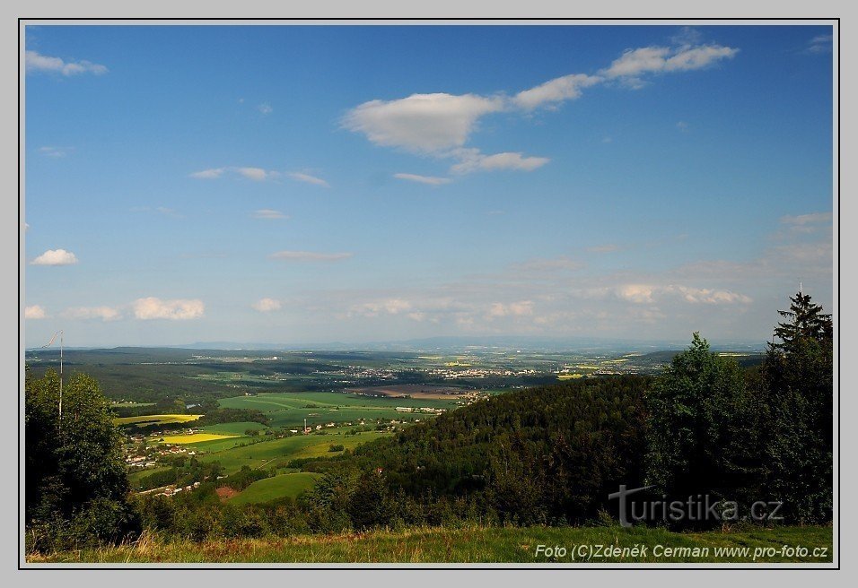 Dvůr Králové and in the background Orlická hora from Zvičina