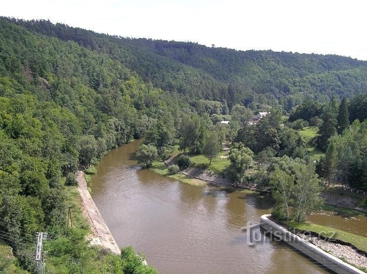 Dyje na saída da barragem de Vranovská: verão de 2006