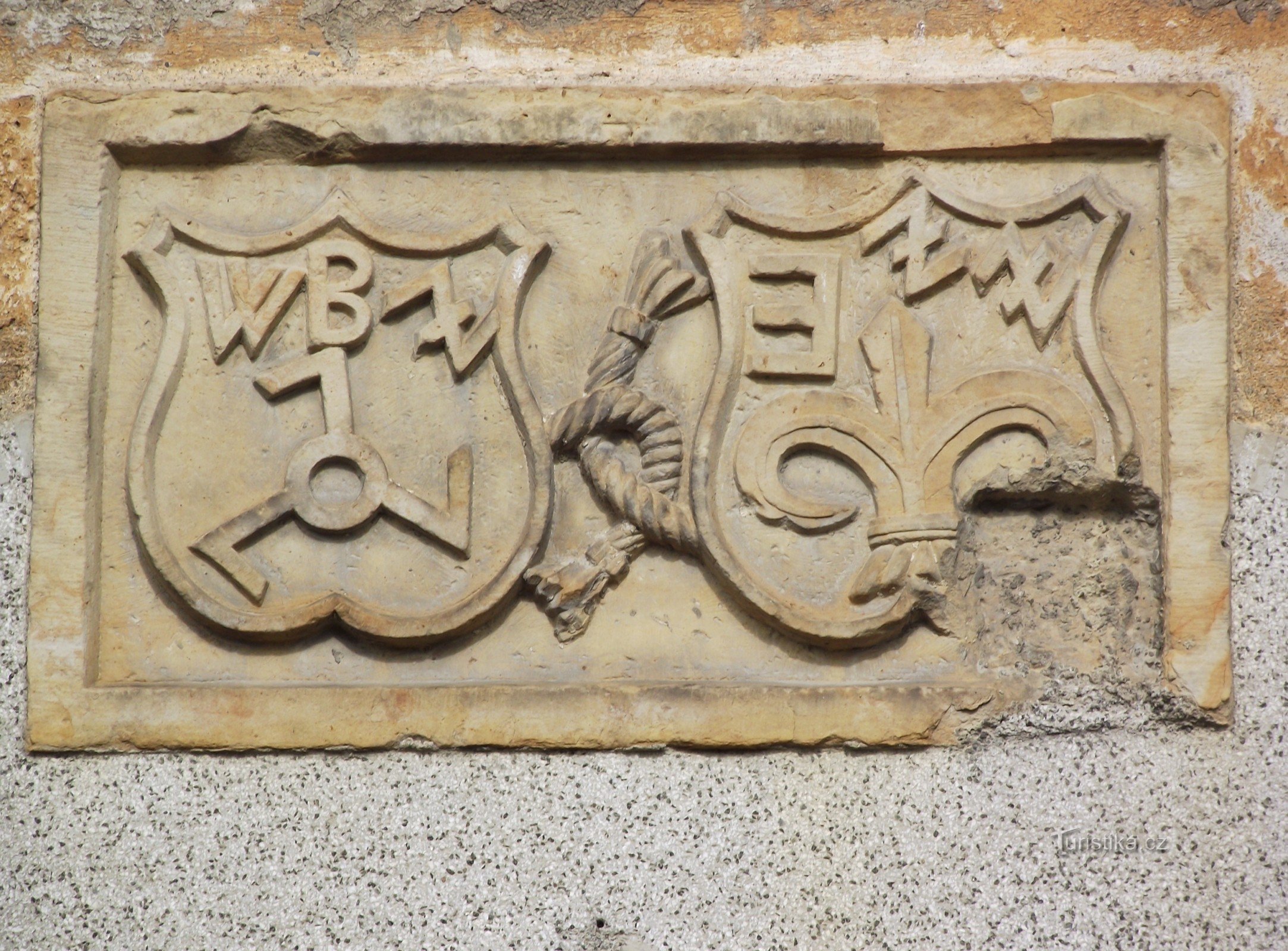 coats of arms above the entrance