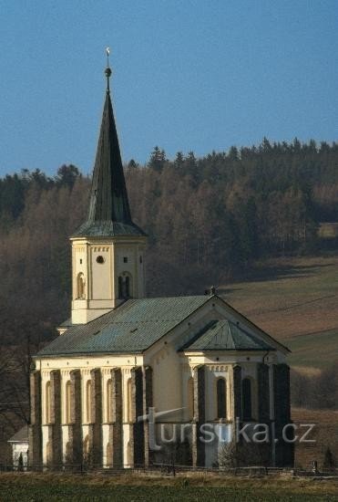 Evangelische kerk: Evangelische kerk uit 1874, hersteld in 1984-1987