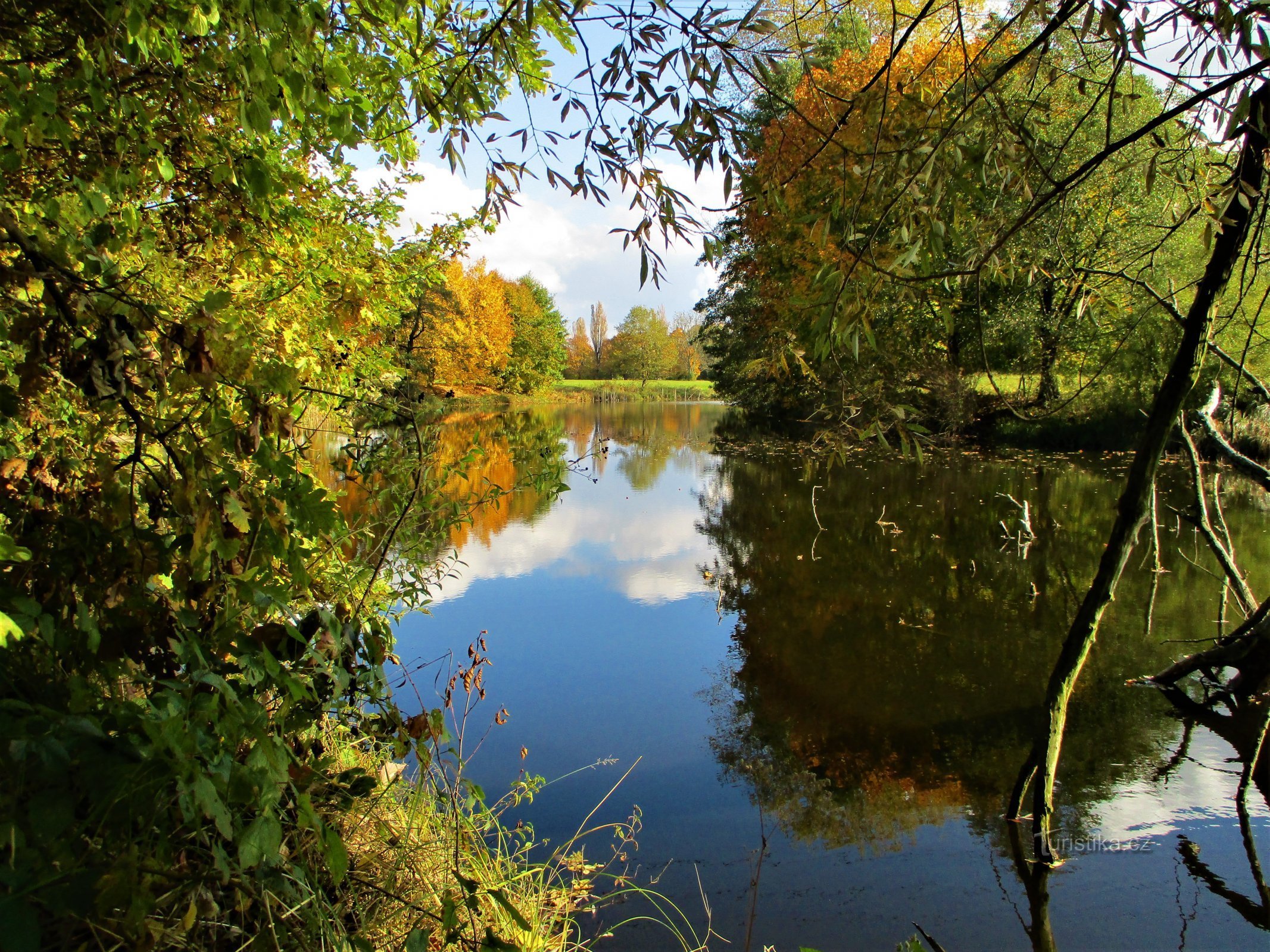 Parsko jezero v bližini predmestja Prage