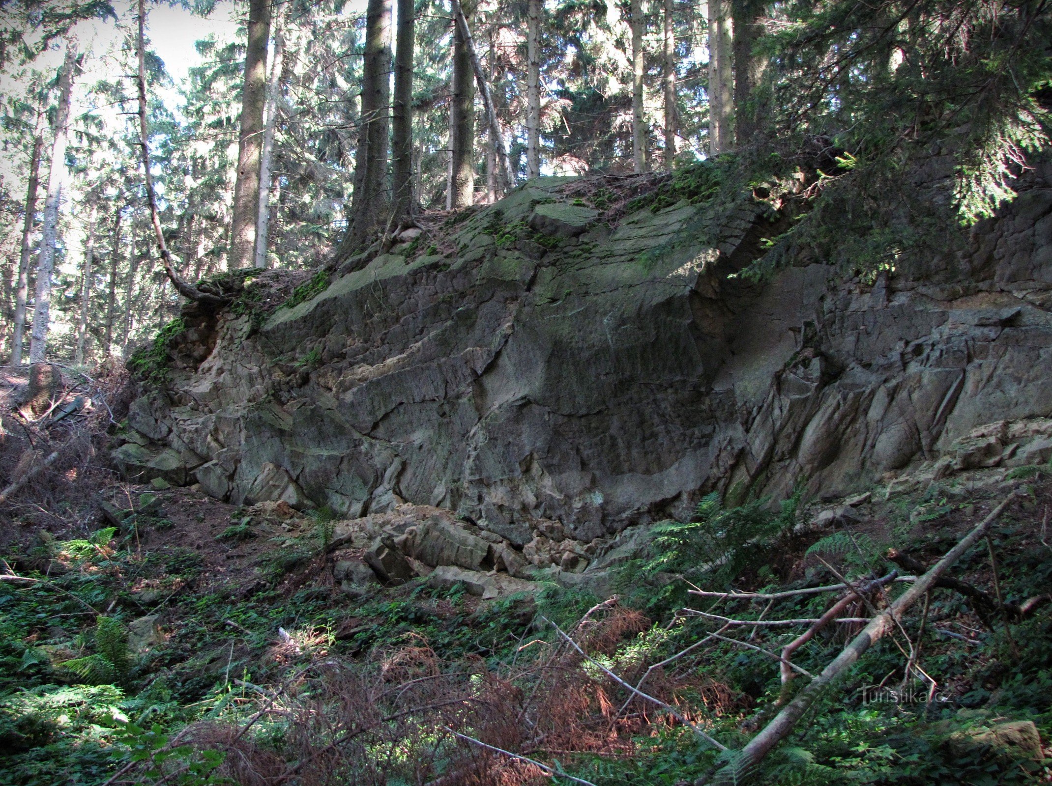 Flysch nhô ra bên dưới Klášťov