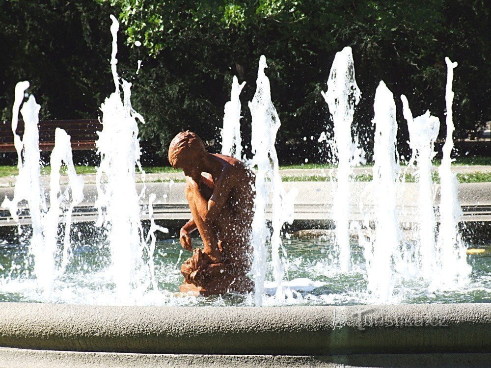 Fontana u parku Na sadych