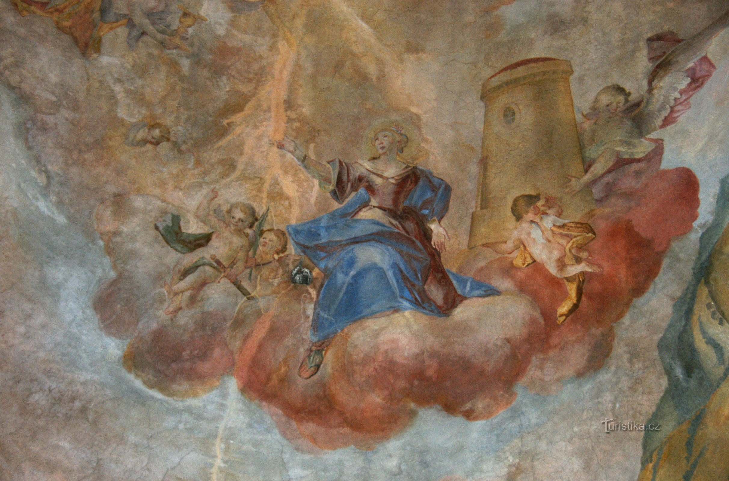 fresco con St. Bárbara