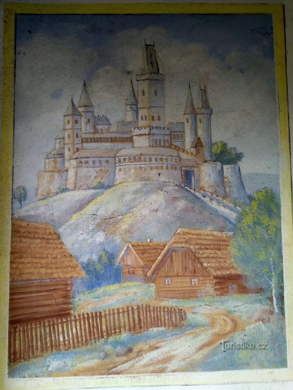 freska u selu Podhradí - slika dvorca Veliš