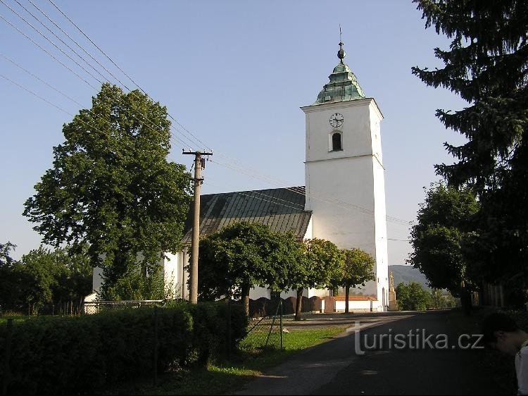 Fryčovice, kirkko, pohjoisnäkymä: Fryčovice-sever, kirkko, pohjoisnäkymä