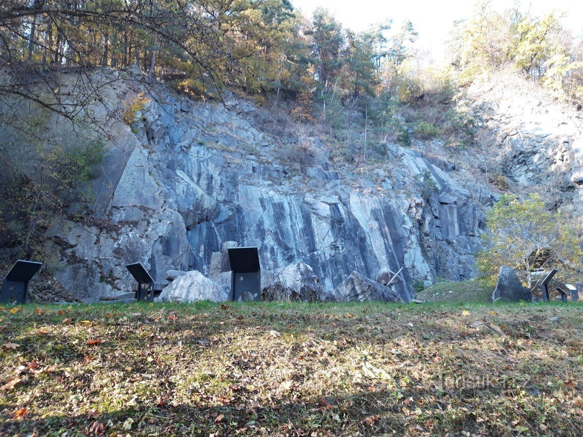 Geological exposition under Klokoty on the outskirts of the town of Tábor