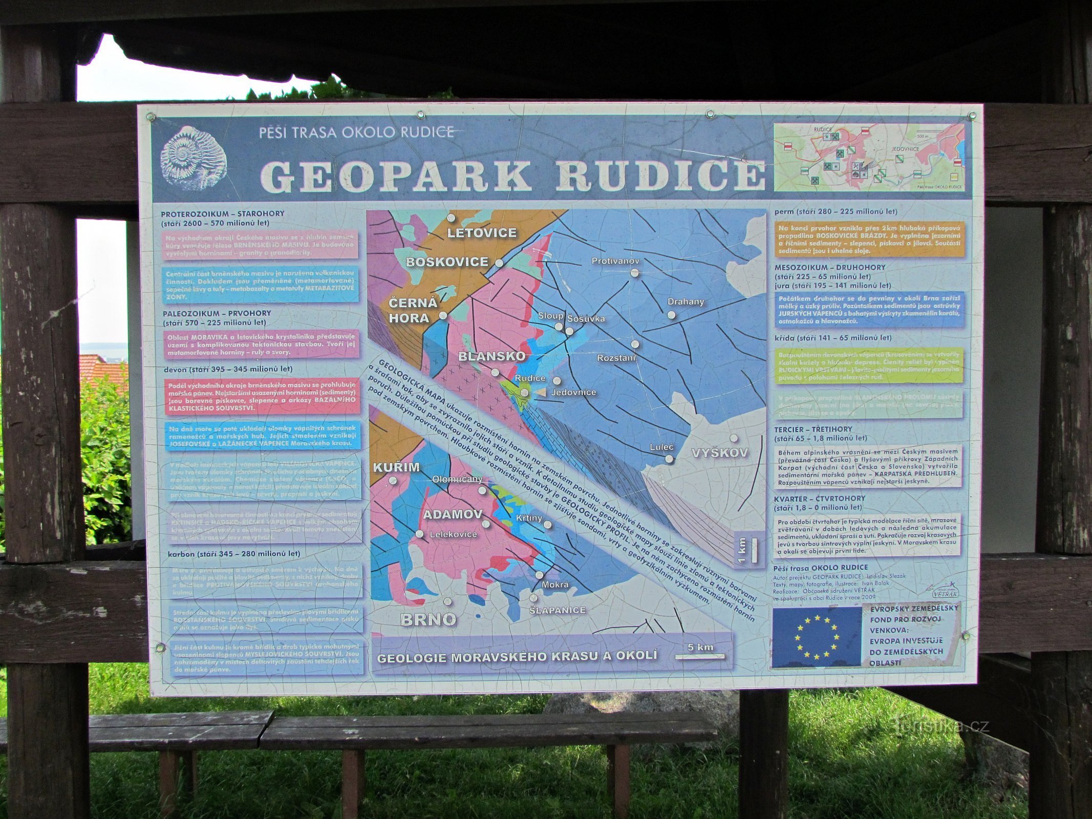 Geopark v centru Rudic