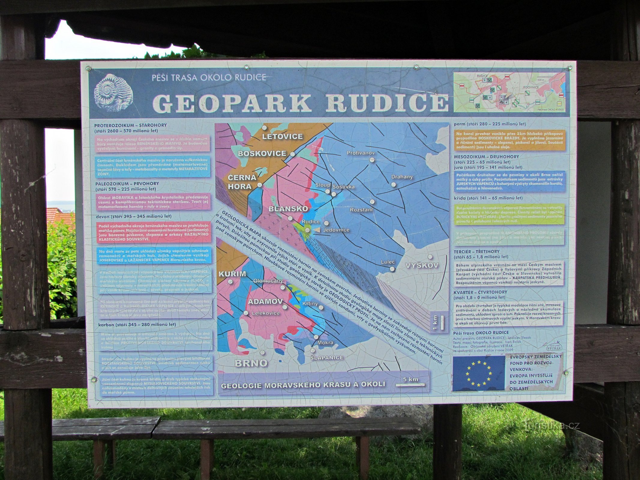 Geopark im Zentrum von Rudice