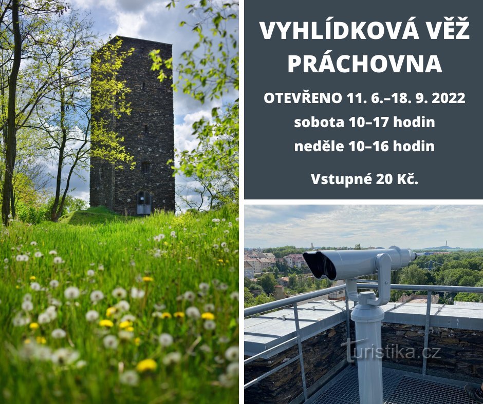 Gotická věž Práchovna s vyhlídkou