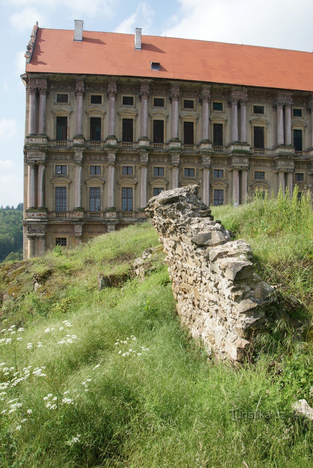 a Gothic castle and a Baroque castle