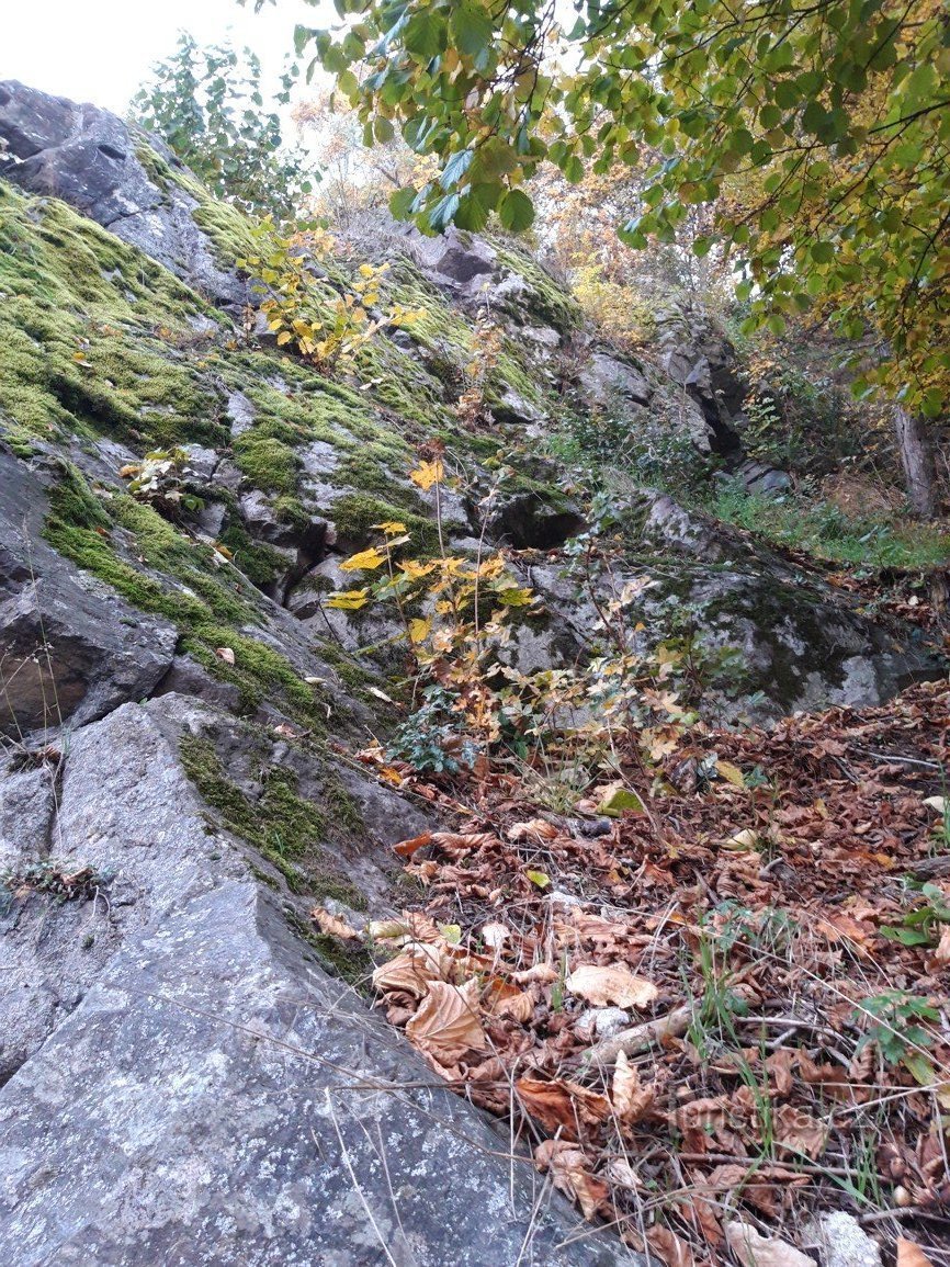 Garnet rock in the town of Tábor