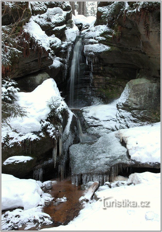 Schlucht Hájkova - Wasserfall