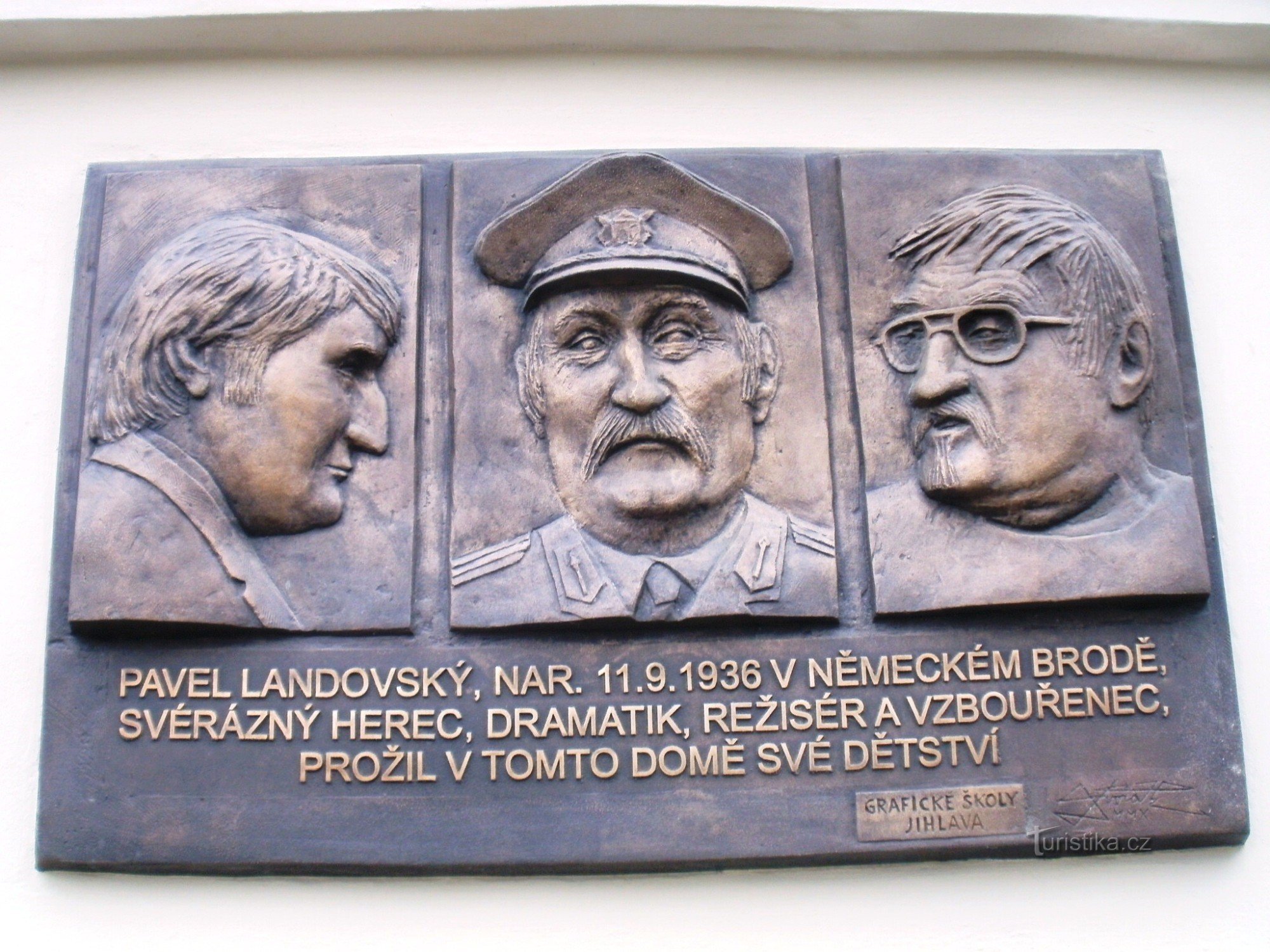 Havlíčkův Brod - placa conmemorativa de Pavel Landovský