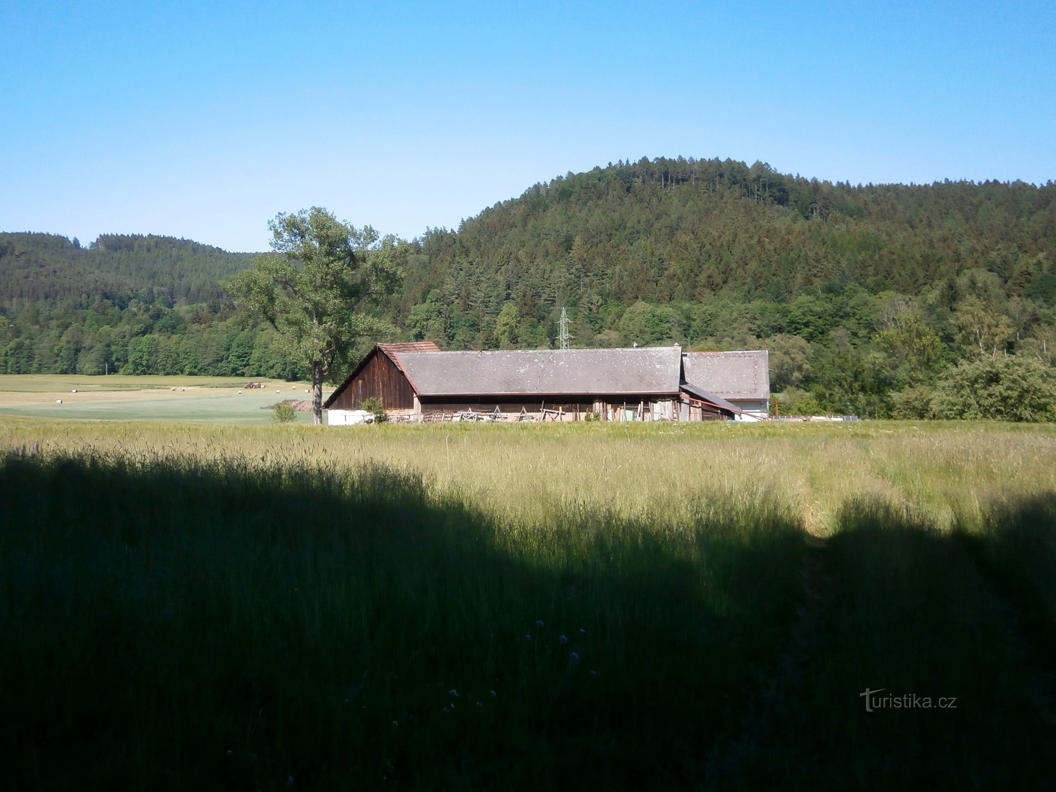 Havlovice nr 143, w tle wzgórze Kramflek (5.6.2015)