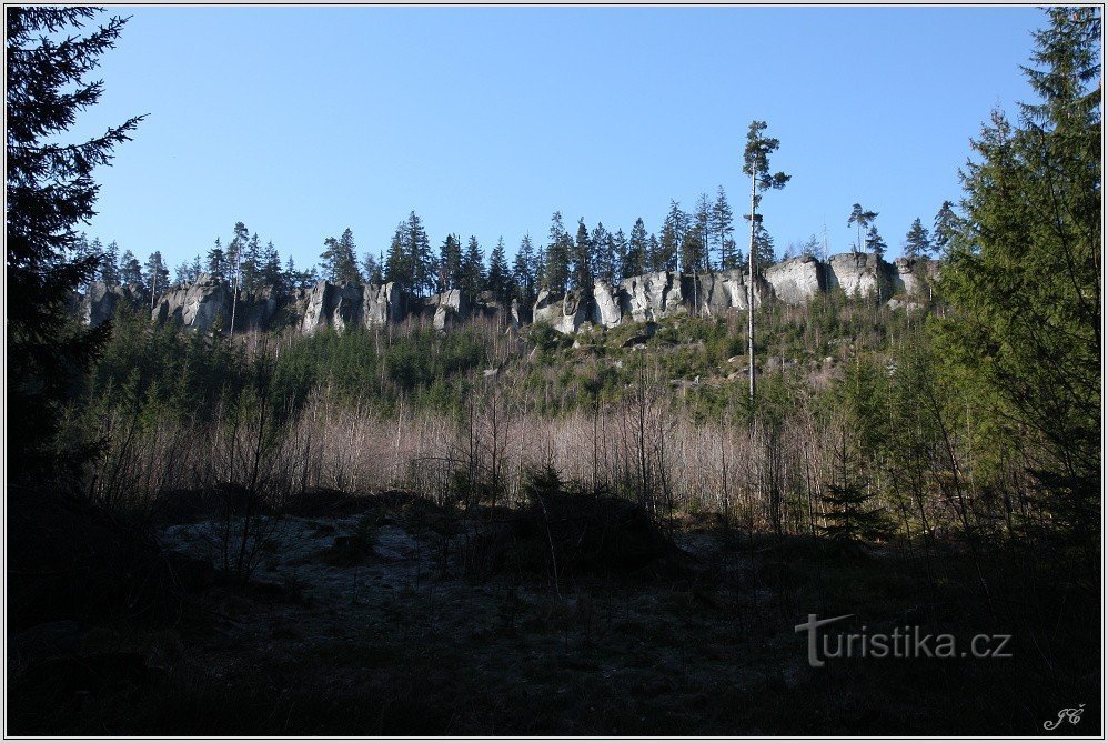 Hejda - view of the top part of the rocks