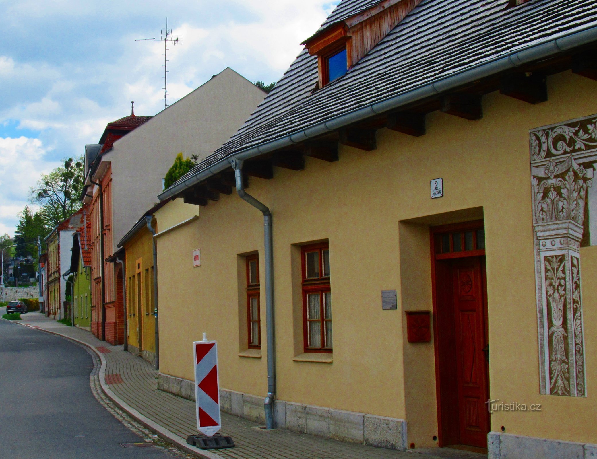 Historic building with sgraffito decoration in Hranice