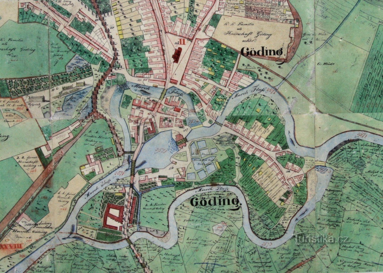 Historical map of Hodonín