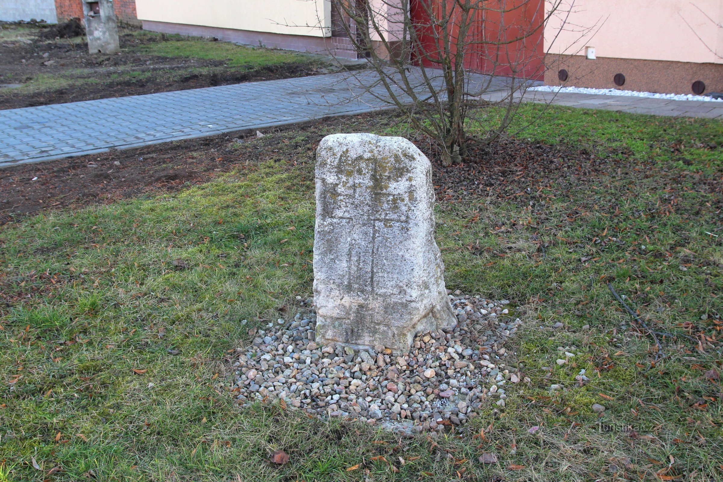 Historic cross stone on South Square