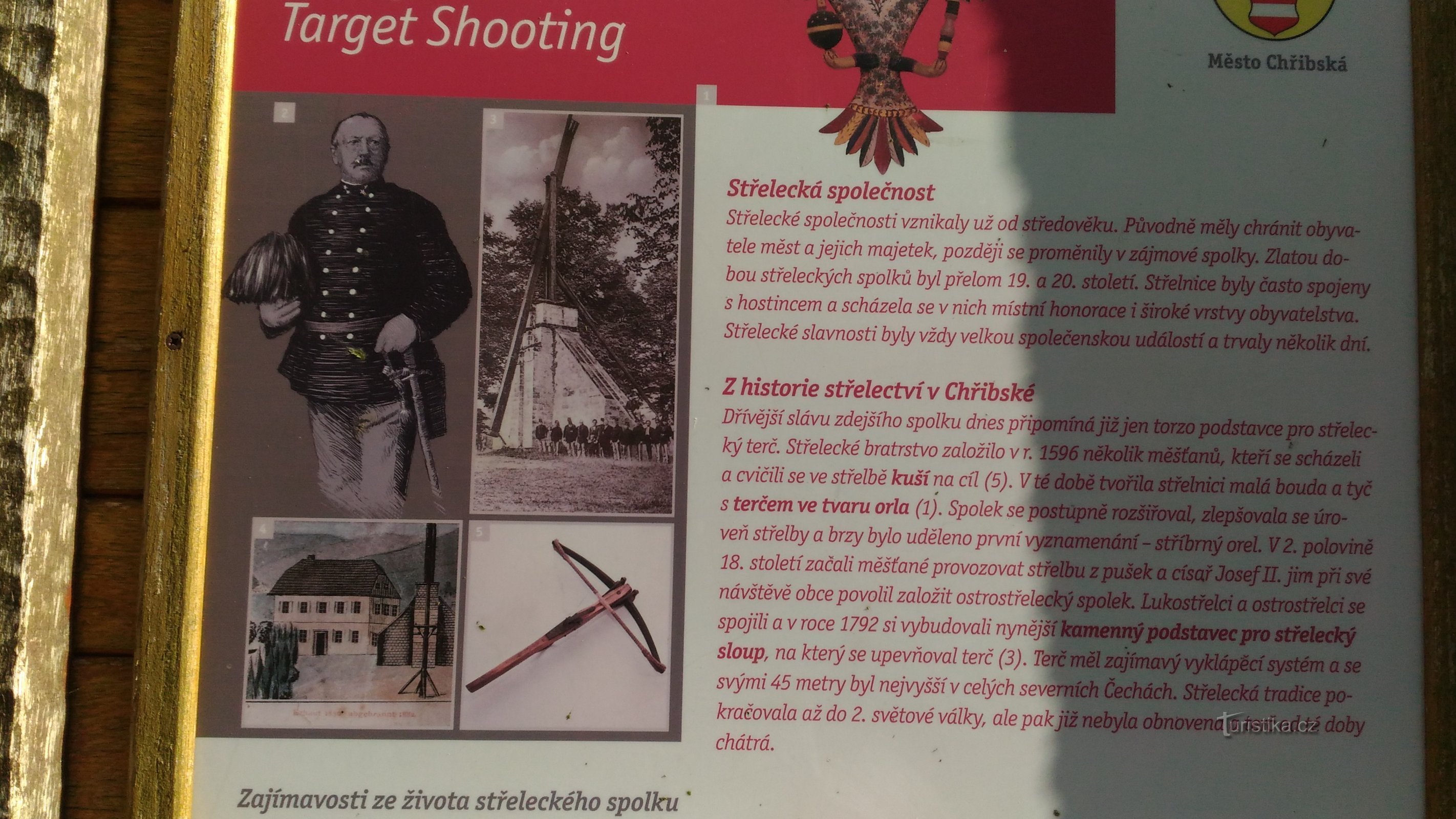 Historický střelecký terč v Chřibské.