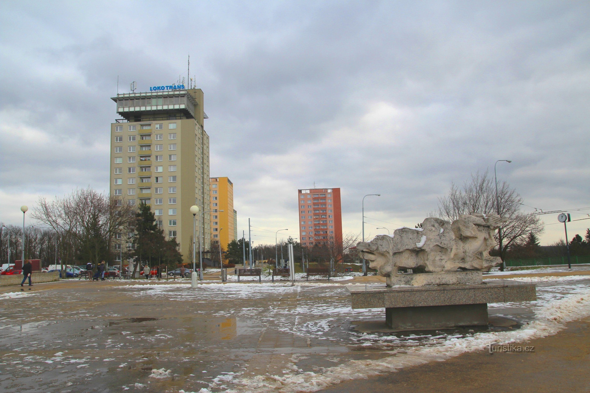 The main square in Kohoutovice - at the beginning of Voříškova