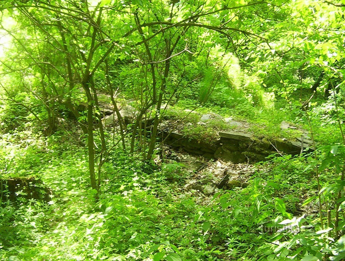 Hluboký - zid med preddvorjem in gradom - Foto: Ulrych Mir.