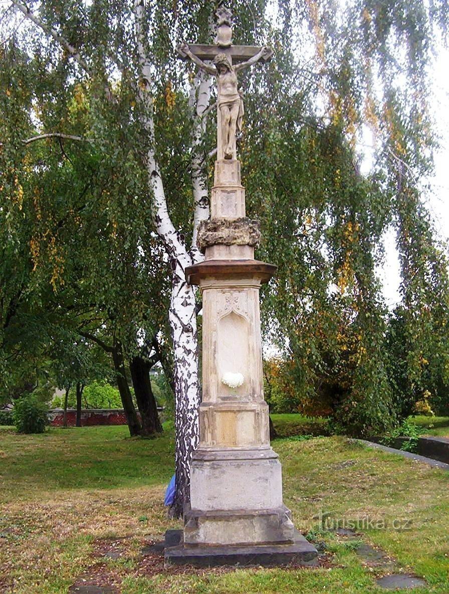 Crucea străzii Hodolany-Hodolanská din 1899 lângă podul peste Bystřice-Foto: Ulrych Mir.