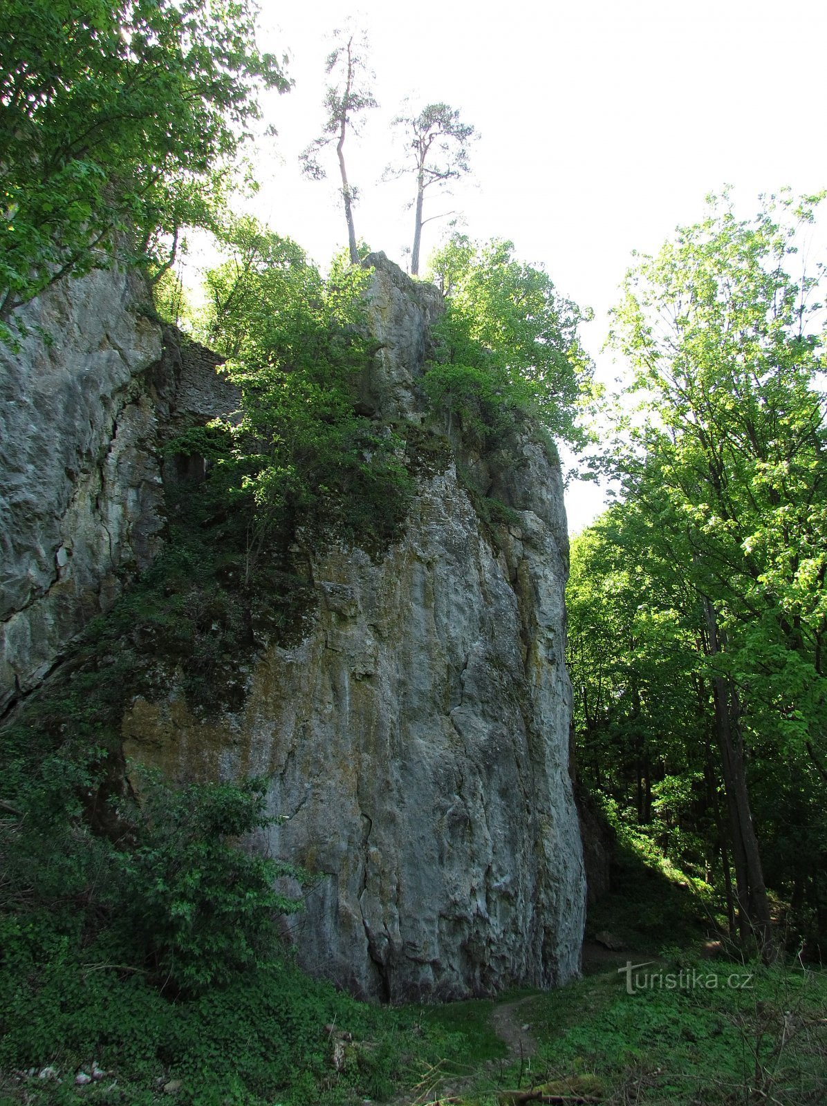Rocha do castelo de Holstein e caverna de Lidomorna