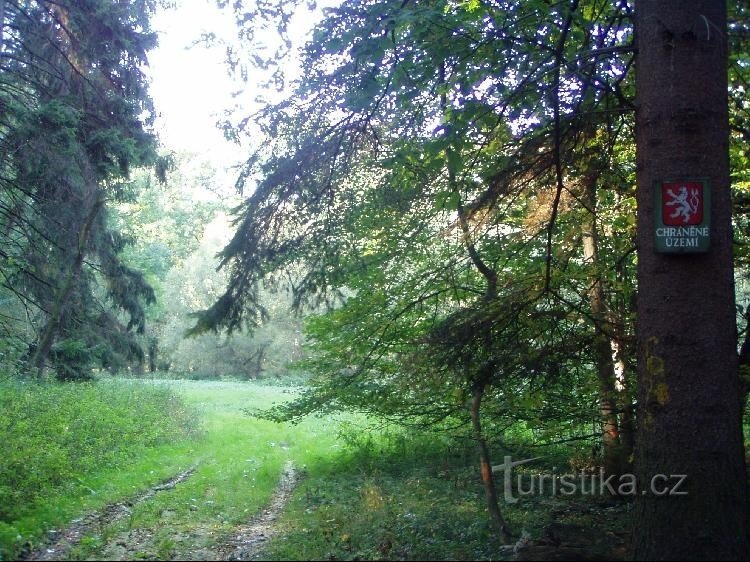 mountain: view of the sign of the protected area