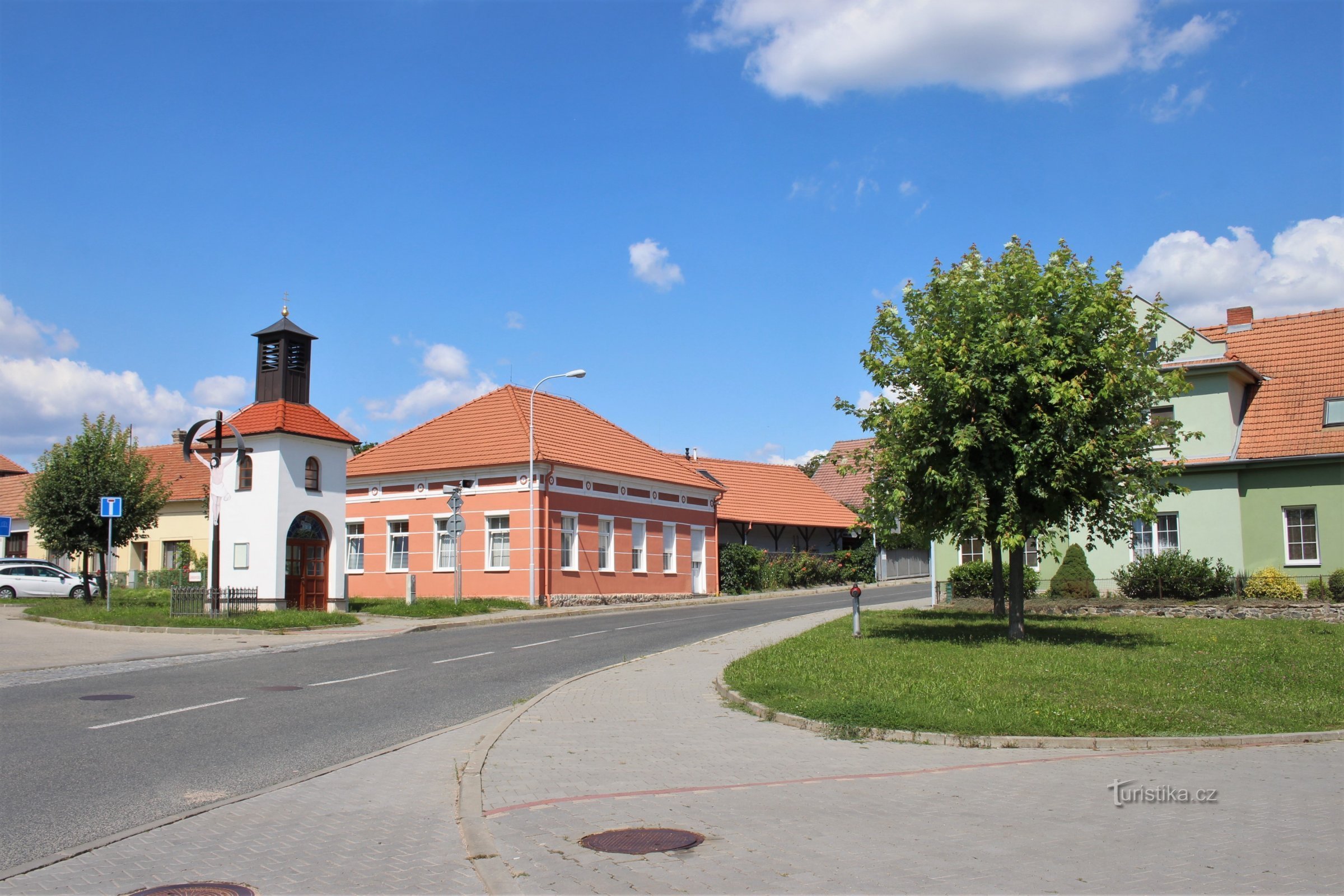 The upper part of the square with the bell tower