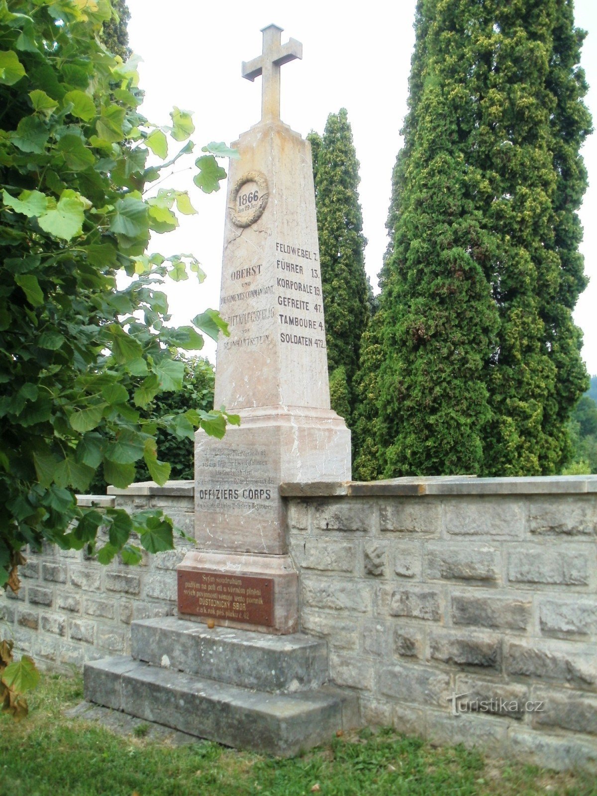 Horní Lochov - monumentos a la batalla de 1866