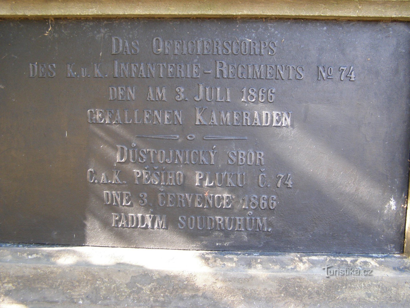 Horní Přím - monument till det österrikiska 74:e infanteriregementet