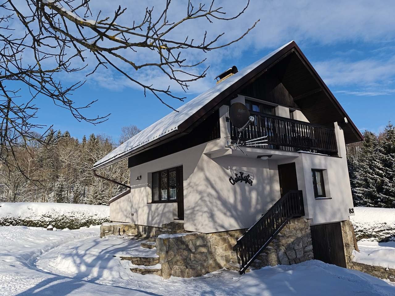 Horská chata Kaštan v zimě